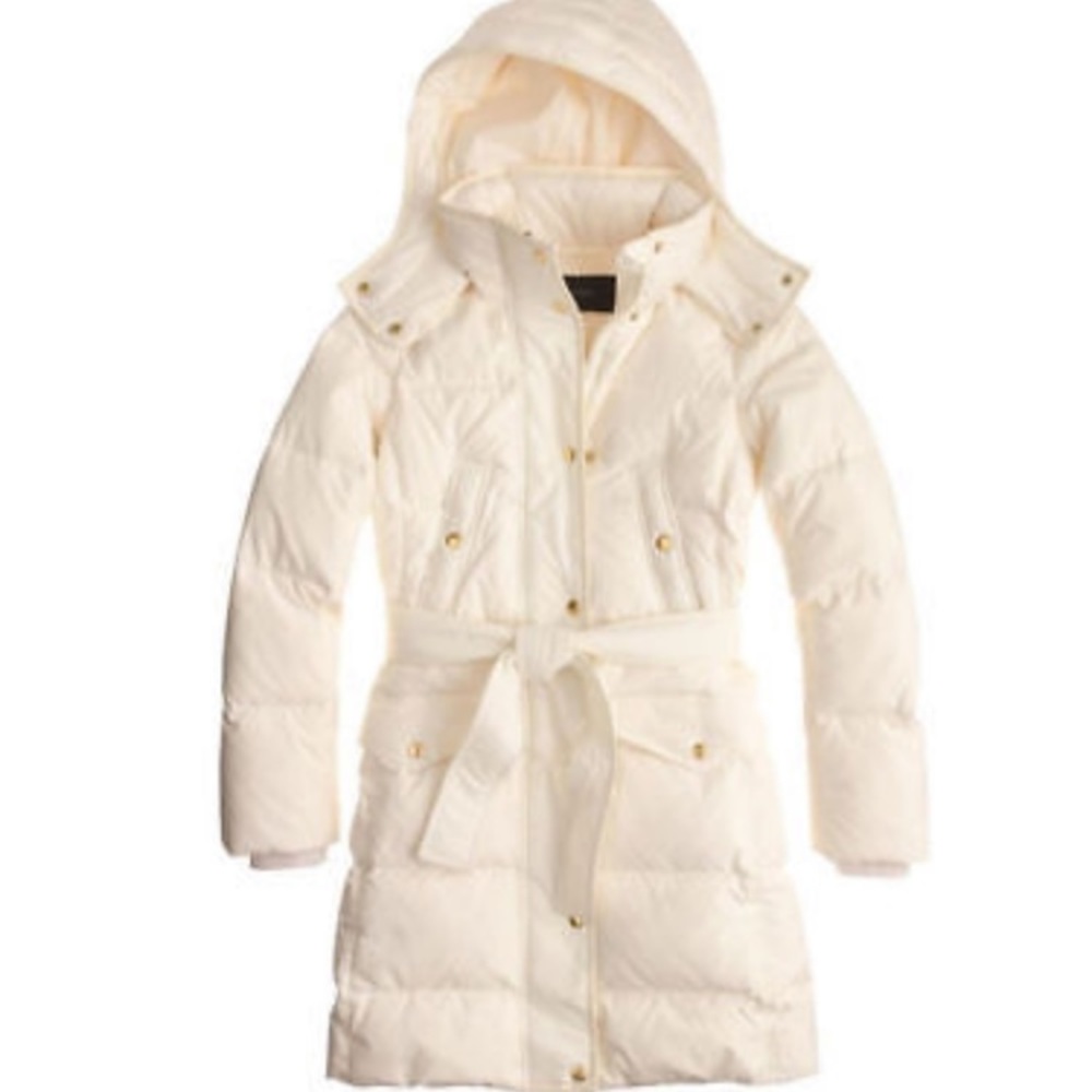 J.Crew Wintress Down Puffer Coat - Bright Ivory